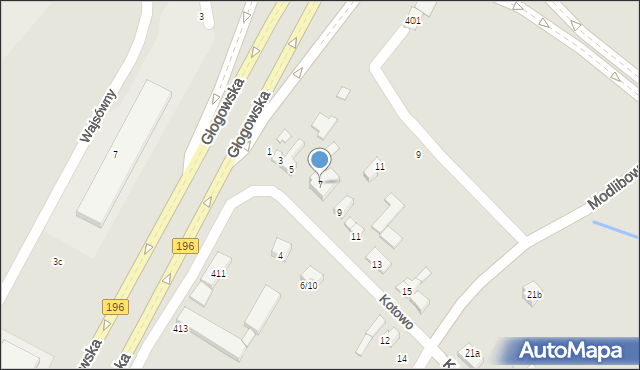 Poznań, Kotowo, 7, mapa Poznania