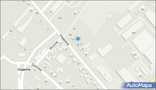 Poznań, Kopanina, 22, mapa Poznania