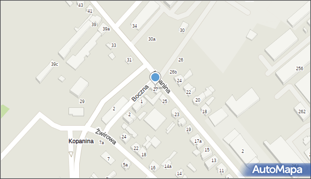 Poznań, Kopanina, 27, mapa Poznania