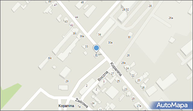 Poznań, Kopanina, 31, mapa Poznania