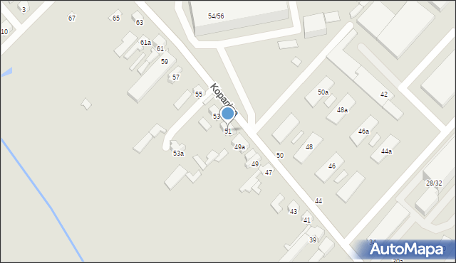 Poznań, Kopanina, 51, mapa Poznania