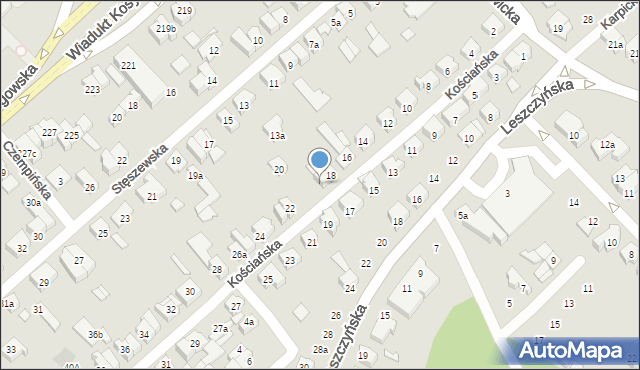 Poznań, Kościańska, 18a, mapa Poznania