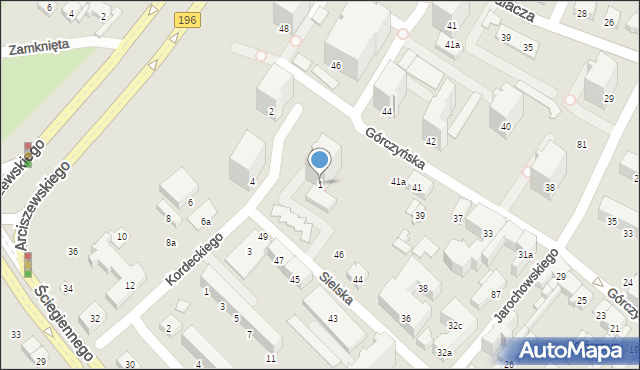 Poznań, Kordeckiego Augustyna, ks., 1, mapa Poznania