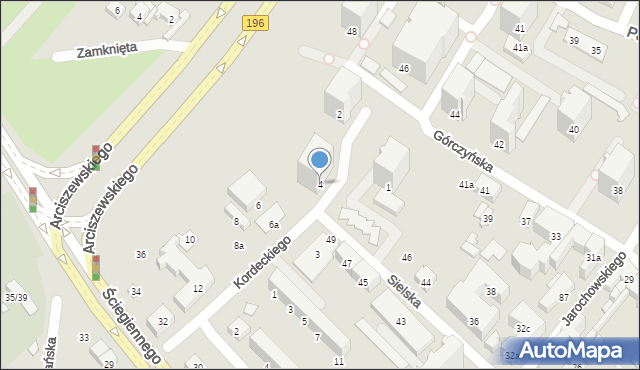 Poznań, Kordeckiego Augustyna, ks., 4, mapa Poznania