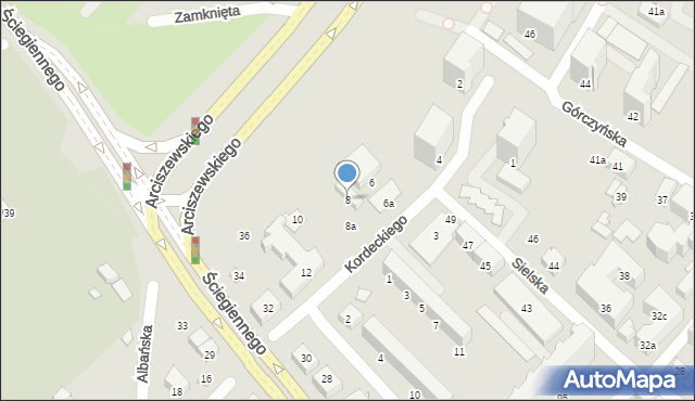 Poznań, Kordeckiego Augustyna, ks., 8, mapa Poznania