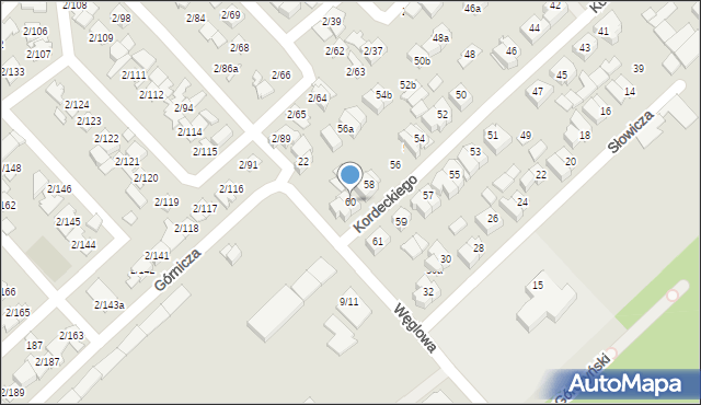 Poznań, Kordeckiego Augustyna, ks., 60, mapa Poznania
