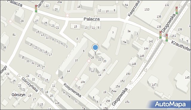 Poznań, Kosynierska, 24, mapa Poznania