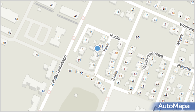 Poznań, Kopy Andrzeja, 22, mapa Poznania