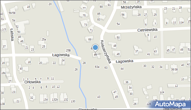 Poznań, Kościerzyńska, 65, mapa Poznania