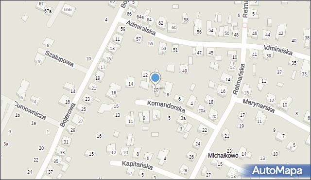 Poznań, Komandorska, 10, mapa Poznania