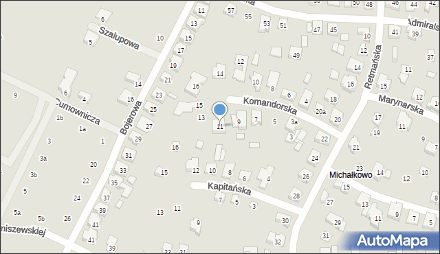 Poznań, Komandorska, 11, mapa Poznania