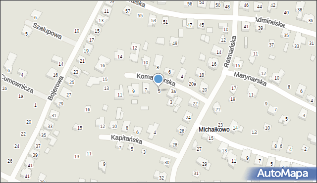 Poznań, Komandorska, 5, mapa Poznania