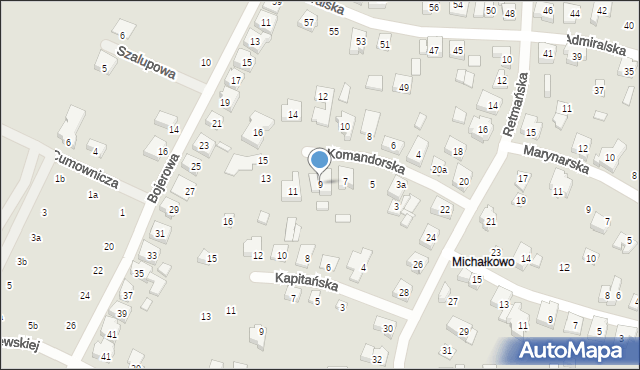 Poznań, Komandorska, 9, mapa Poznania