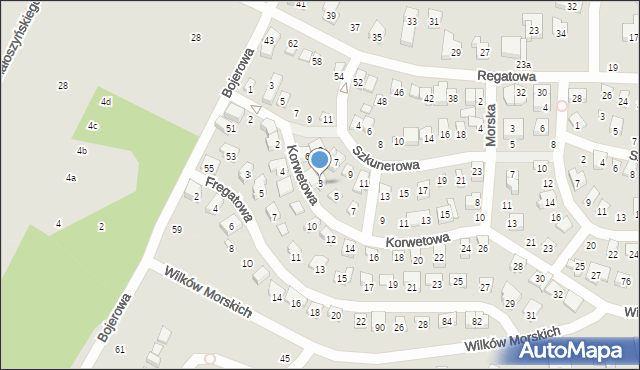 Poznań, Korwetowa, 3, mapa Poznania