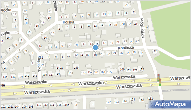 Poznań, Konińska, 18, mapa Poznania