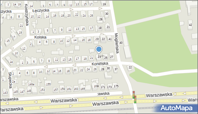 Poznań, Konińska, 23, mapa Poznania