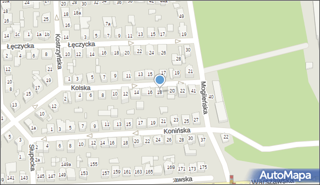 Poznań, Kolska, 18, mapa Poznania