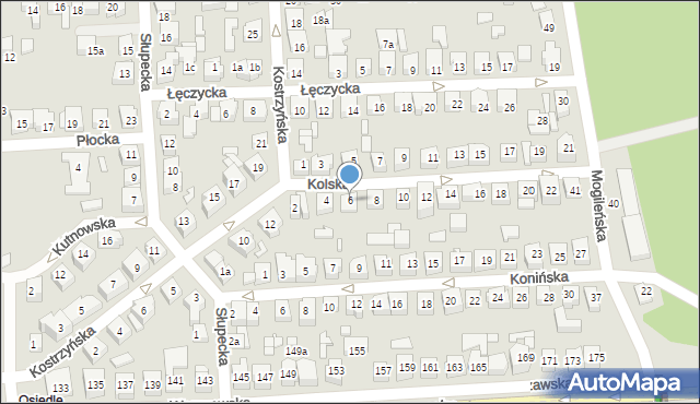 Poznań, Kolska, 6, mapa Poznania