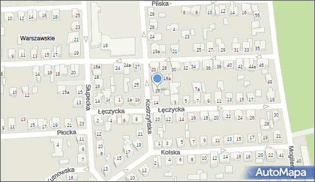 Poznań, Kostrzyńska, 16, mapa Poznania