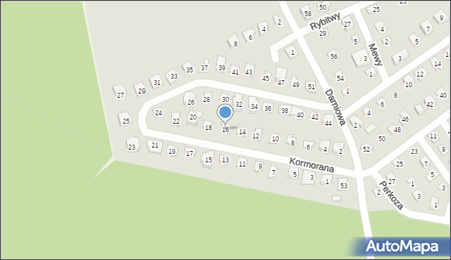 Poznań, Kormorana, 16, mapa Poznania