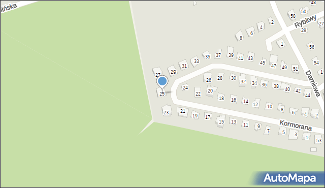 Poznań, Kormorana, 25, mapa Poznania