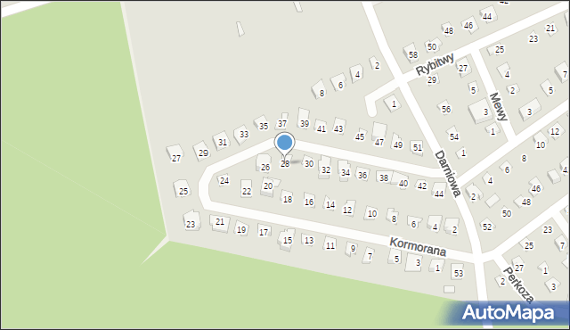 Poznań, Kormorana, 28, mapa Poznania