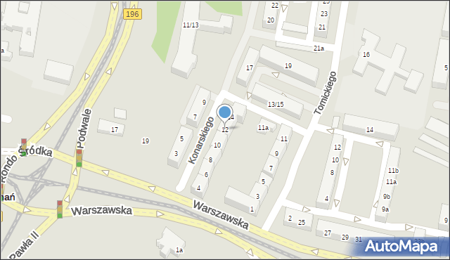 Poznań, Konarskiego Stanisława, 12, mapa Poznania