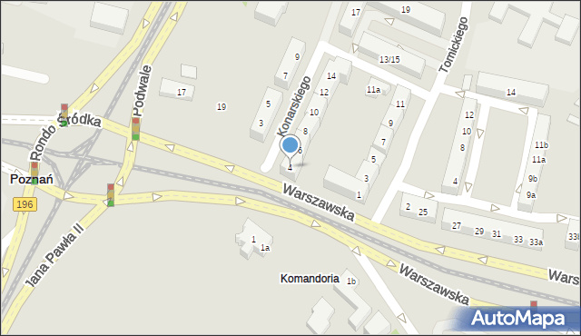 Poznań, Konarskiego Stanisława, 4, mapa Poznania