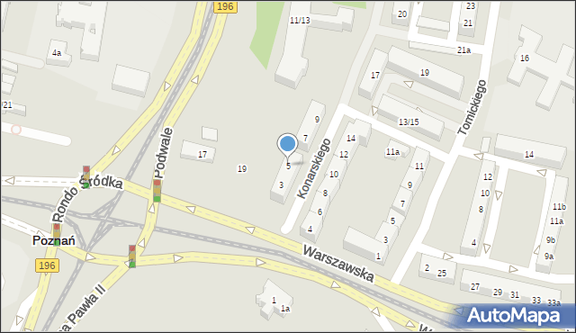 Poznań, Konarskiego Stanisława, 5, mapa Poznania
