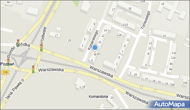 Poznań, Konarskiego Stanisława, 6, mapa Poznania