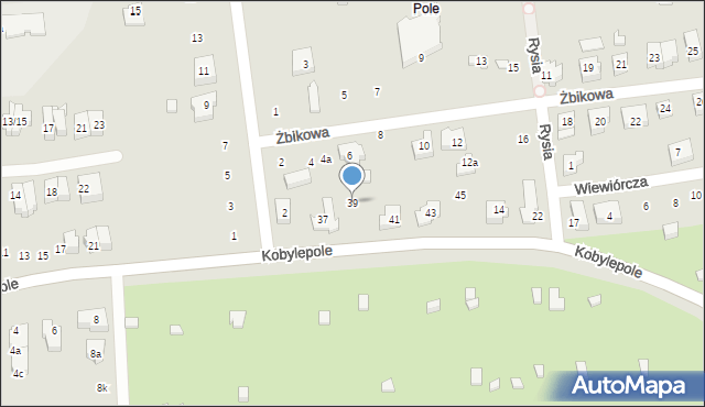 Poznań, Kobylepole, 39, mapa Poznania