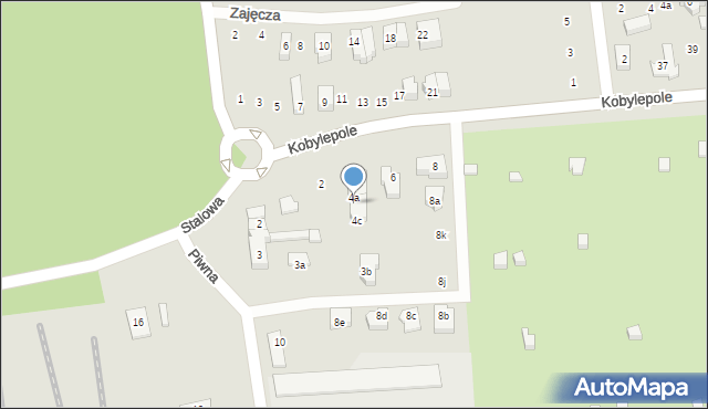 Poznań, Kobylepole, 4b, mapa Poznania