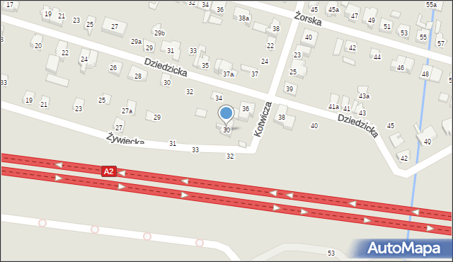 Poznań, Kotwicza Władysława, 30, mapa Poznania