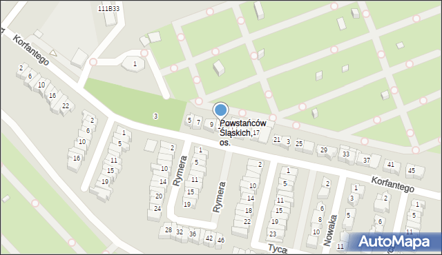 Poznań, Korfantego Wojciecha, 11, mapa Poznania