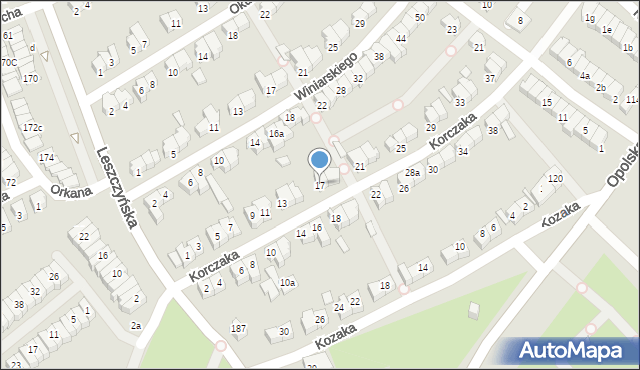 Poznań, Korczaka Janusza, 17, mapa Poznania