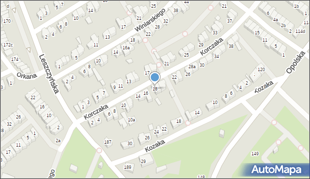 Poznań, Korczaka Janusza, 18, mapa Poznania