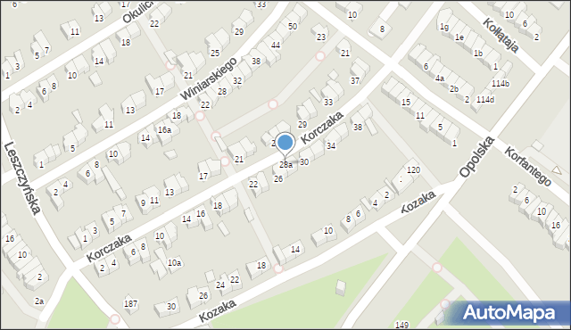 Poznań, Korczaka Janusza, 28a, mapa Poznania