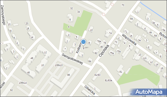 Poznań, Kolberga Oskara, 4, mapa Poznania