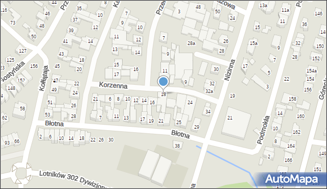 Poznań, Korzenna, 18, mapa Poznania