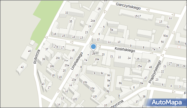 Poznań, Kosińskiego Antoniego, gen., 19, mapa Poznania