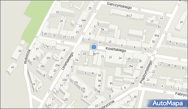 Poznań, Kosińskiego Antoniego, gen., 20, mapa Poznania