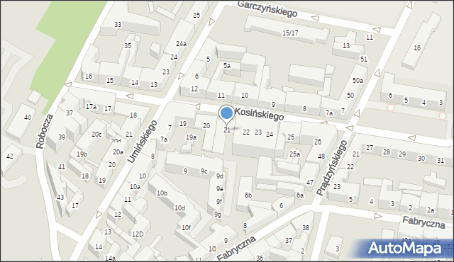 Poznań, Kosińskiego Antoniego, gen., 21, mapa Poznania
