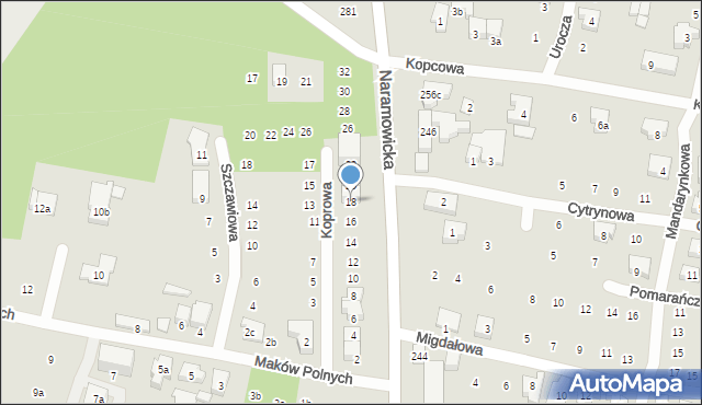 Poznań, Koprowa, 18, mapa Poznania