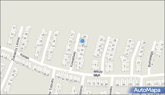 Poznań, Kowalówki Henryka, 18, mapa Poznania