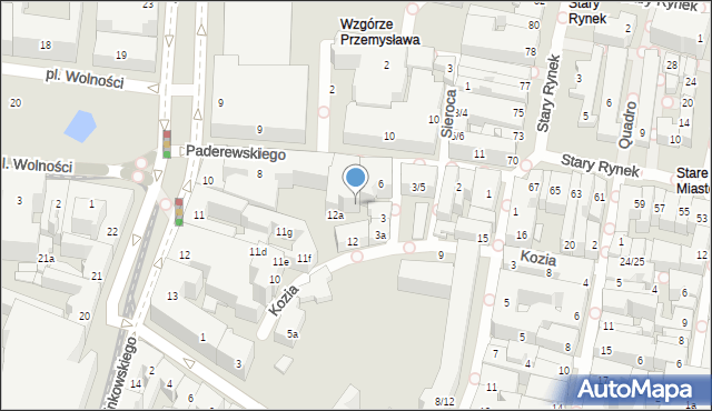 Poznań, Kozia, 12b, mapa Poznania