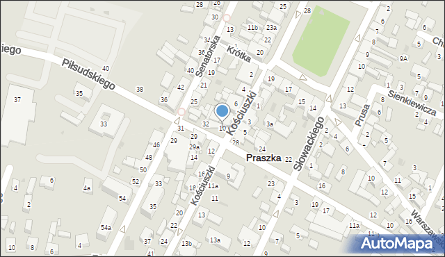 Praszka, Kościuszki Tadeusza, gen., 10, mapa Praszka