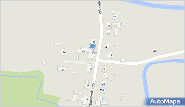 Prochowice, Kochanowskiego Jana, 32a, mapa Prochowice