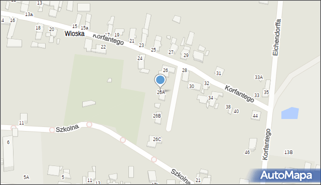 Prószków, Korfantego Wojciecha, 26A, mapa Prószków