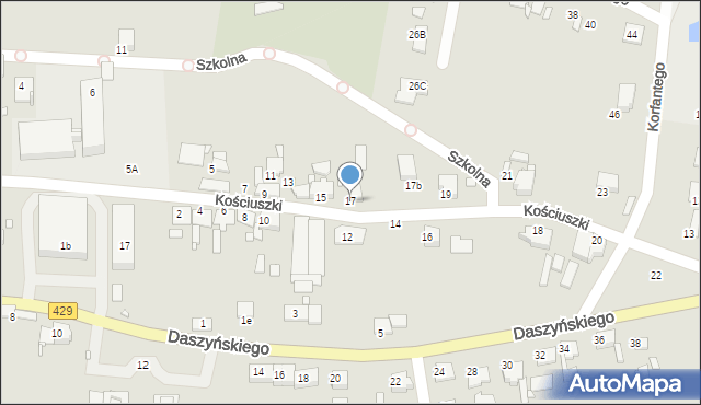Prószków, Kościuszki Tadeusza, gen., 17, mapa Prószków