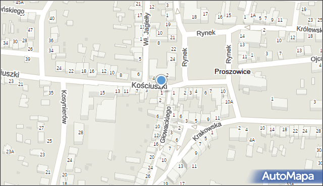 Proszowice, Kościuszki Tadeusza, gen., 1, mapa Proszowice